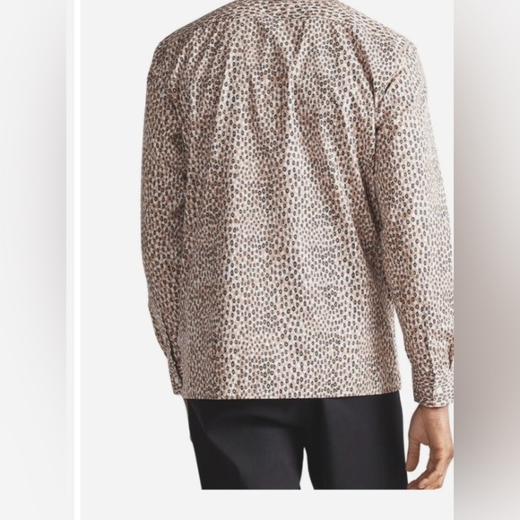 NWT Ted Baker London Dunston Regular Fit Dot Button-Up Shirt, XL, Brown - Picture 2 of 12